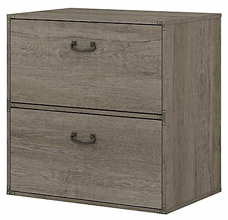 kathy ireland® Home by Bush Furniture Ironworks 2-Drawer Lateral File Cabinet, Restored Gray, Standard Delivery