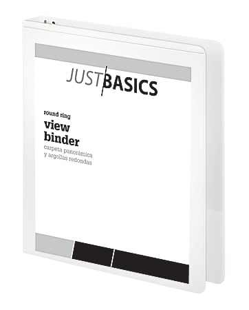 Just Basics Basic View 3 Ring Binder 1 Round Rings White - Office Depot