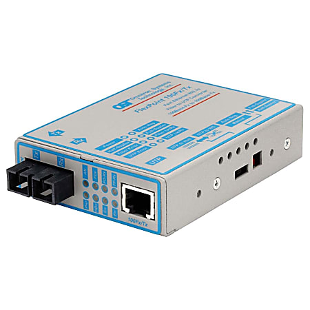 FlexPoint 100Mbps Ethernet Fiber Media Converter RJ45 SC Single-Mode 30km