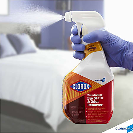 CloroxPro Disinfecting Bio Stain & Odor Remover Refill - 128 fl oz (4 quart) - 4 / Carton - Bleach-free, Deodorize - Translucent