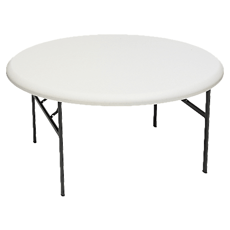 Iceberg Indestruct-Table Too Round Folding Table, 29"H x 60"D, Platinum/Gray