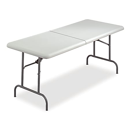 Iceberg Half-Folding Table, 60"W x 30"D, Platinum
