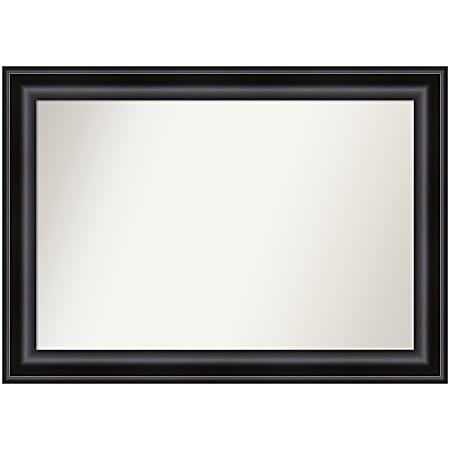 Amanti Art Non-Beveled Rectangle Framed Bathroom Wall Mirror, 29-3/4” x 41-3/4”, Grand Black