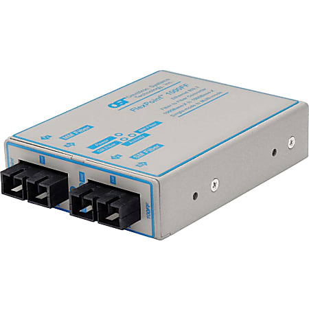 Omnitron FlexPoint 1000Mbps Gigabit Ethernet Fiber to Fiber Media Converter SC Multimode 550m to Single-Mode 12km - 1 x 1000BASE-SX;1 x 1000BASE-LX;US AC Powered;Lifetime Warranty