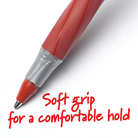 BIC Round Stic Grip Xtra Comfort Ballpoint Pens Medium Point 1.2 mm ...