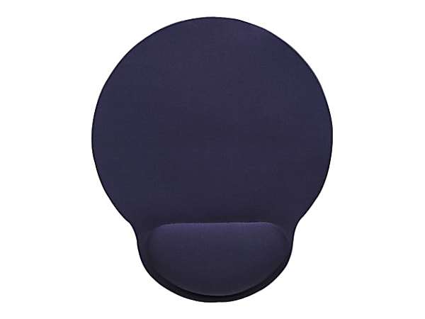 Manhattan Round Mouse Pad With Wrist Rest, 8”H x 9-1/2”W x 3/16”D, Blue