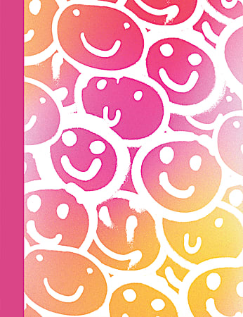 Eccolo Lena + Liam Back To School CompBook, 8" x 10", 1 Subject, College Rule, 80 Sheets, Smiley