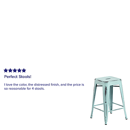 Distressed metal top counter stools