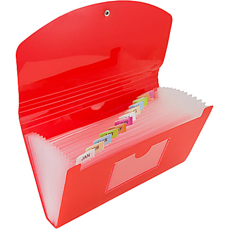 JAM Paper® Expanding File, 6" Expansion, 5" x 8", Red