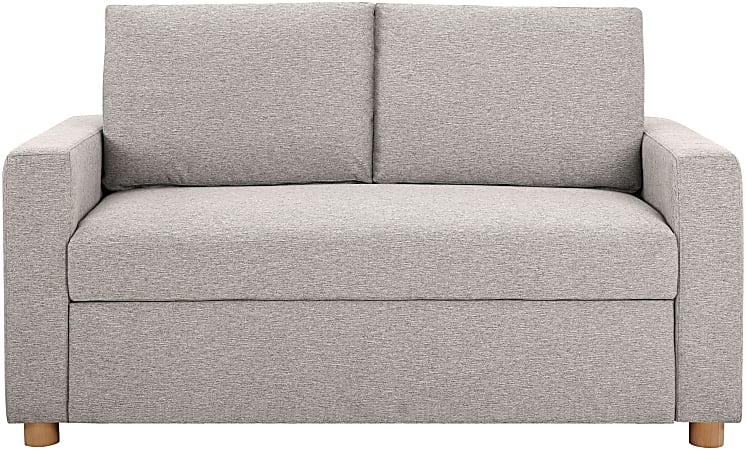 Lifestyle Solutions Serta Campbell Convertible Sofa, 35-1/2"H x 66-1/8"W x 37"D, Light Gray/Natural