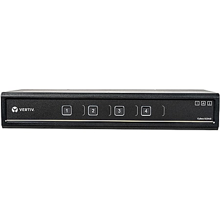 Vertiv Cybex SC900 Secure Desktop KVM Switch| 4 Port Dual-Head| DVI-I| TAA - 4K UHD | NIAP PP 3.0 Compliant | Audio/USB | Secure Isolated Channels | 3-Year Full Coverage Factory Warranty - Optional Extended Warranty Available
