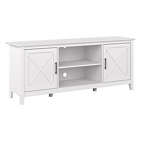 Bush® Furniture Key West TV Stand for 70" TV, 24-2/5"H x 60-1/4"W x 15-5/7"D, Pure White Oak, Standard Delivery
