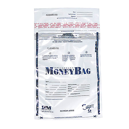 PM Company Clear Disposable Plastic Deposit Bags 9 x 12 Pack Of 100 Office Depot