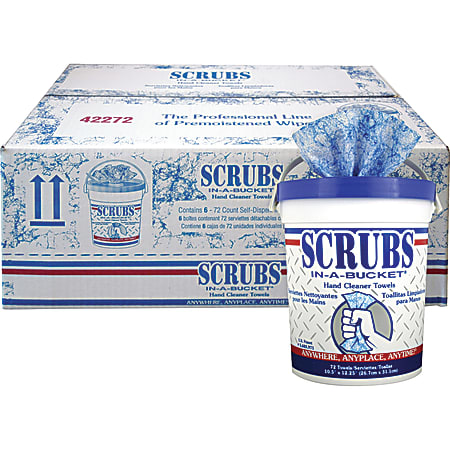 SCRUBS® Hand Cleaner Towels, 72 Towels Per Box, Carton Of 6 Boxes