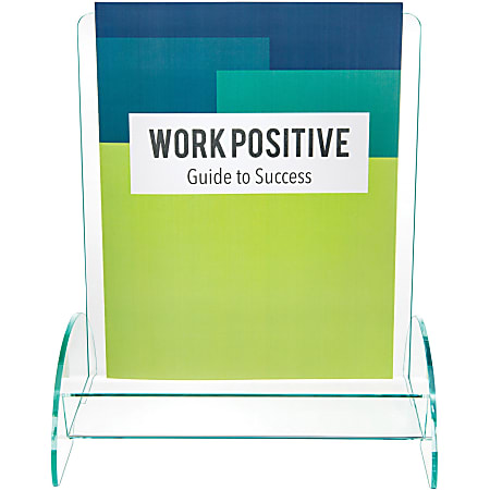 Deflecto Magazine-size Euro-style Docuholder - Support 9.25" x 3.25" Media - 11" x 9.8"x 6.3" Depth - Acrylic - Clear, Green Tint - 1 Each - 775390