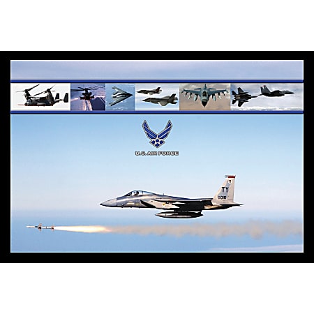 California Color Products Air Force Door Mat, 24" x 36", USAF Missile Launch, Pack Of 3