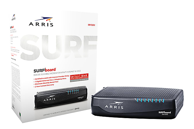 ARRIS SURFboard SBV3202 DOCSIS 3.0 Cable Modem For Xfinity Internet & Voice, 1000880