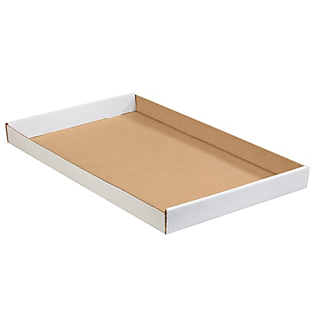 Partners Brand Corrugated Trays, 1 3/4"H x 15"W x 24"D, White, Pack Of 50