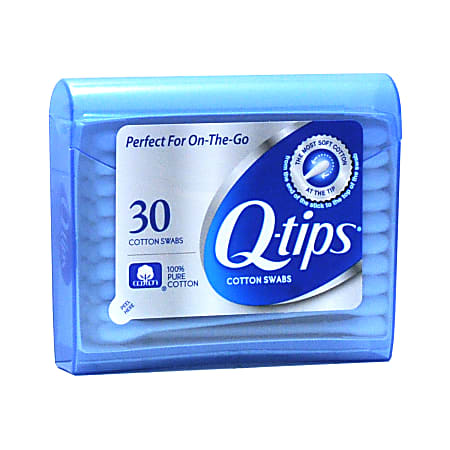 Q-tips Swabs Purse Pack 30 Each (7 Pack)