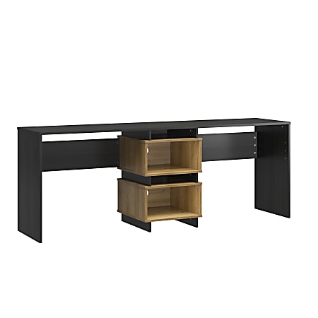 Ameriwood™ Home Novogratz Nelson 83"W 2-Way Computer Desk, Black Oak/Natural