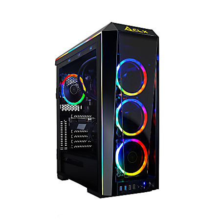 CLX SET TGMSETRTM0B21BM Liquid-Cooled Gaming Desktop PC, AMD Ryzen 7, 64GB Memory, 6TB Hard Drive/1TB Solid State Drive, Windows® 10 Home