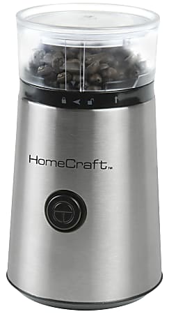 HomeCraft HCCG1SS 12-Cup Coffee Grinder, Silver