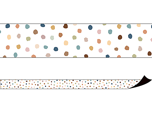 Teacher Created Resources Magnetic Border, 1-1/2" x 24", Everyone is Welcome Painted Dots, Pack Of 12 Pieces