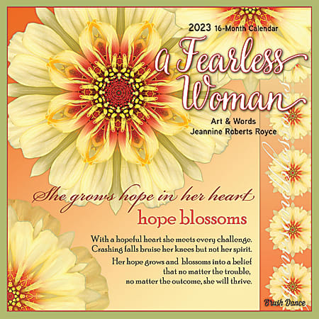 Brown Trout Inspirational Monthly Wall Calendar, 12" x 12", A Fearless Woman, January To December 2023