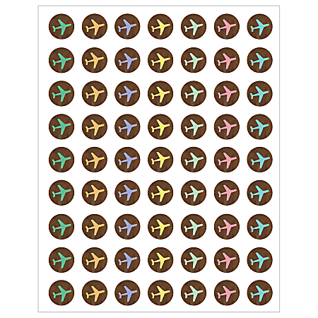 Teacher Created Resources® Mini Stickers, Travel the Map Airplanes, 378 Stickers Per Pack, Set Of 12 Packs