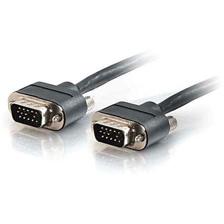 C2G Plenum-Rated HD15 SXGA Monitor/Projector Cable with Rounded Low Profile Connectors - VGA cable - HD-15 (VGA) (M) to HD-15 (VGA) (M) - 25 ft - black