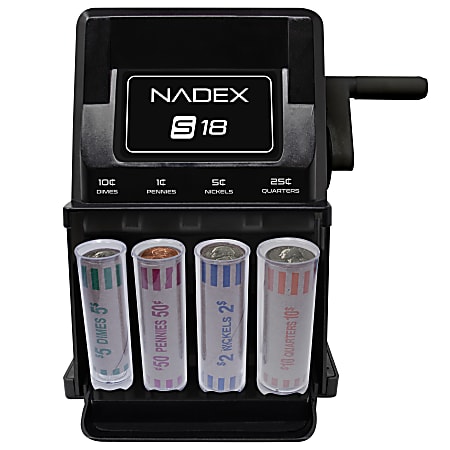 Nadex S18 Manual Coin Sorter And Wrapper, 9"H x 7"W x 6"D