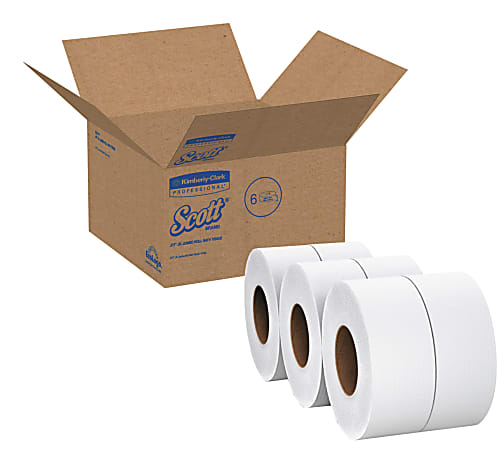 Scott® 2-Ply JRT Jumbo Toilet Paper, 100% Recycled, 2000' Per Roll, Pack Of 6 Rolls