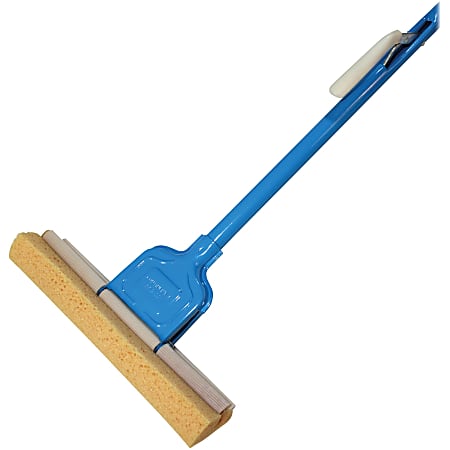 Genuine Joe Roller Sponge Mop - 12" Width Head - Absorbent, Durable, Sturdy - Blue - 1 Each
