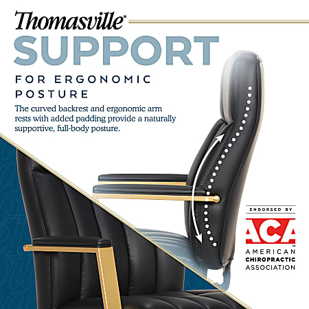 Thomasville Lyndale Ergonomic Vegan Leather Mid Back Office Chair