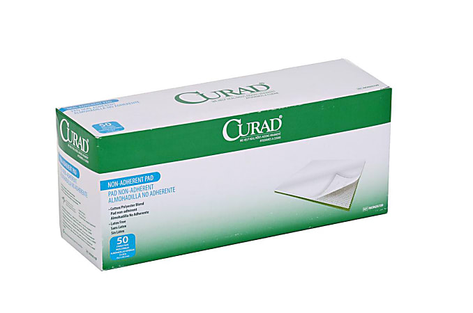 CURAD® Sterile Nonadherent Pads, 3" x 8", White, Pack Of 50