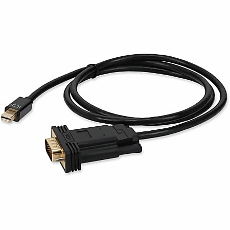 AddOn 6ft Mini-DisplayPort 1.1 Male to VGA Male Black Cable For Resolution Up to 1920x1200 (WUXGA), MDISPORT2VGAMM6B