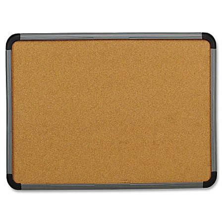 Iceberg 35% Recycled Contemporary Lightweight Cork Board, 48" x 36", Aluminum Frame