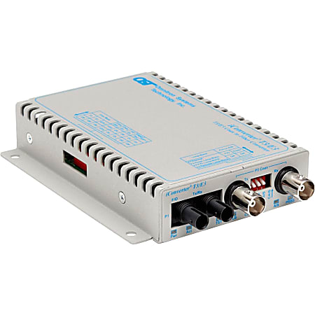 Omnitron iConverter T3/E3 Fiber Media Converter Coaxial ST Single-Mode 30km - 1x T3/E3/DS-3; 1x ST Single-mode; Wall-Mount Standalone - 8741-1-D
