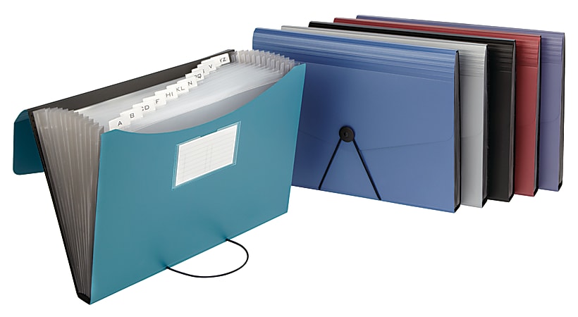 Office Depot® Brand Poly 13-Pocket File, Letter Size, Assorted Colors (No Color Choice)