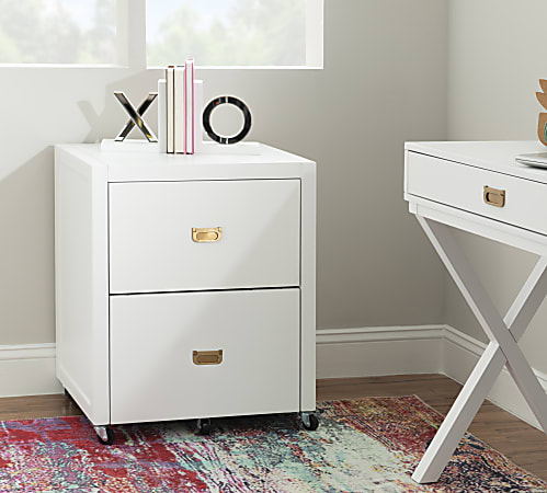 White and gold file shop cabinet