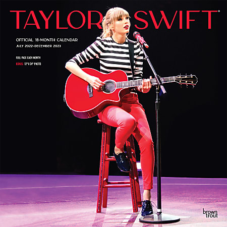 Taylor Swift OFFICIAL, 2024 7 x 14 Inch Monthly Mini Wall Calendar, BrownTrout