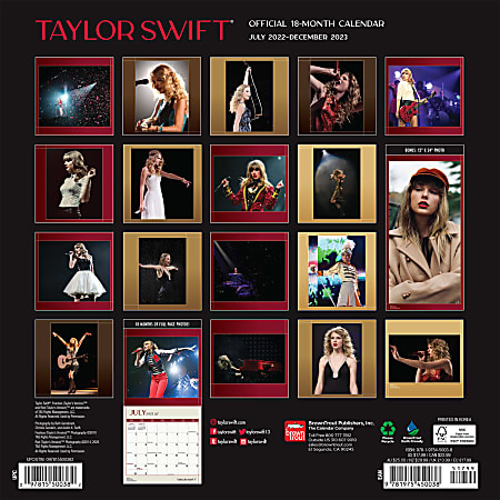Taylor Swift OFFICIAL, 2024 12 x 24 Inch Monthly Square Wall Calendar, BrownTrout