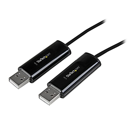 StarTech.com 2 Port USB Keyboard Mouse Switch Cable w/ File Transfer for PC and Mac® - 6 ft USB Data Transfer Cable for Keyboard/Mouse - First End: 1 x Type A Male USB - Second End: 1 x Type A Male USB - Black - 1 Pack