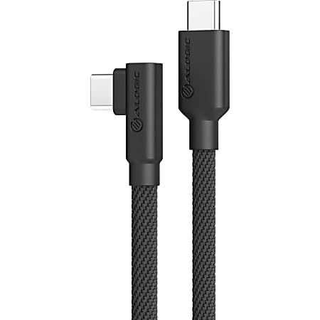 ALOGIC Elements Pro Right Angle USB-C to USB-C Cable - Male to Male - 2m - USB 2.0 - 5A - 480Mbps - 6.56 ft USB-C Data Transfer Cable - First End: USB 2.0 Type C - Male - Second End: USB 2.0 Type C - Male - 480 Mbit/s