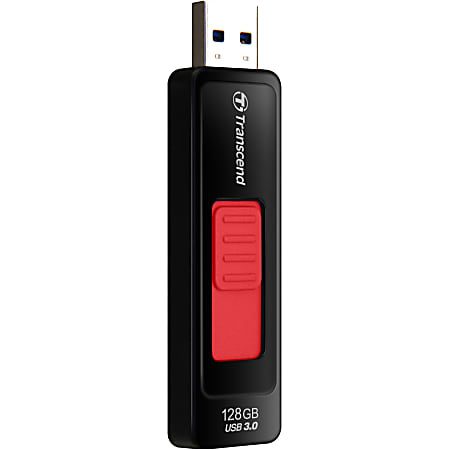 Transcend 128GB JetFlash 760 USB 3.0 Flash Drive - 128 GB - USB 3.0 - 80 MB/s Read Speed - 68 MB/s Write Speed - Black, Red - Lifetime Warranty