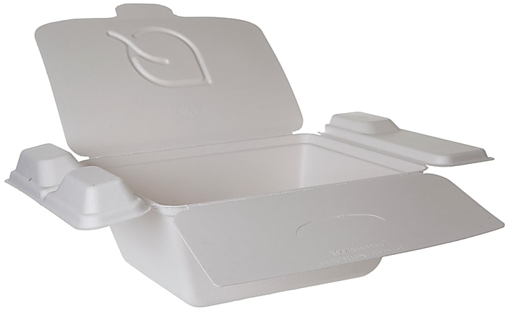 Eco-Products Folia™ Take-Out Containers, 3-1/2"H x 7-1/2"W x 9"D, Pack Of 150 Containers