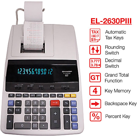 Sharp EL-2630PIII Printing Calculator for sale online 
