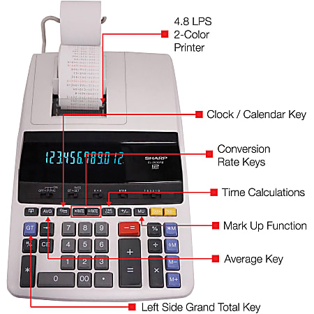 Adding Machine Details about   Sharp EL-2630PIII Printing Calculator 