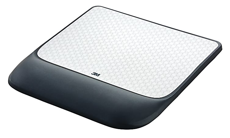 3M™ Precise™ Mouse Pad With Gel Wrist Rest, Gray/Black
