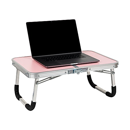 Mind Reader Portable Laptop Desk, 10"H x 16"W x 23-1/2"L, Pink